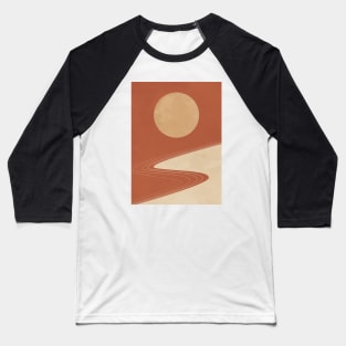 Moon and Road - Minimalist Scandinavian 1 Baseball T-Shirt